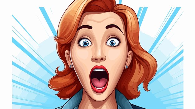 Vector expressive cartoon character with quiet shout in colorful illustration