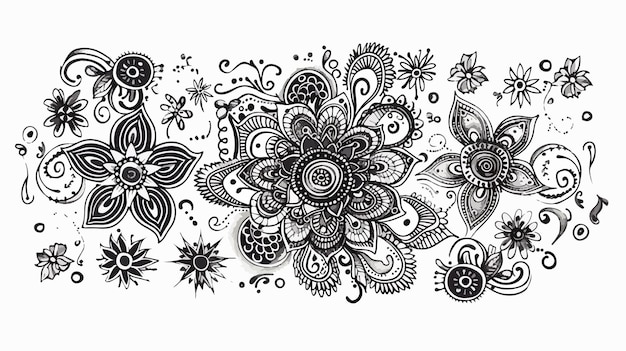 Exquisite HandDrawn Henna Decorative Background with Abstract Design