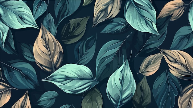 Vector exquisite leafs pattern background icon vector