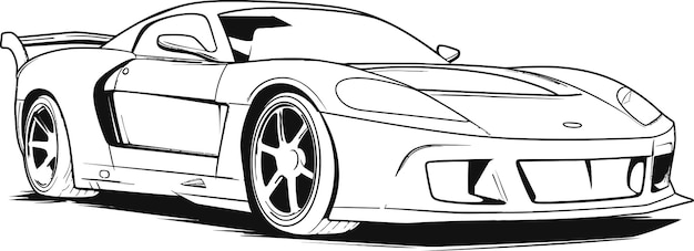 Exquisite Sports Car Vector Illustration Highlighting Its Aerodynamic Prowess Vector Image of an Exo