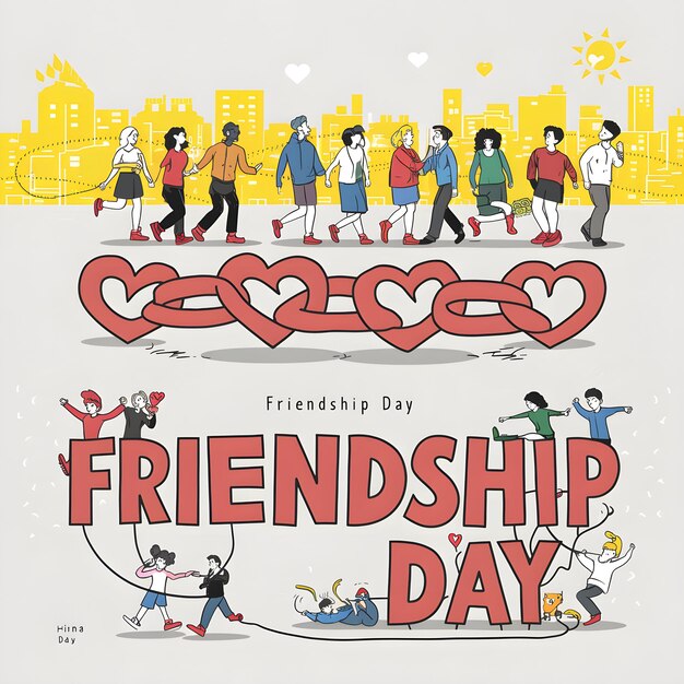 Vector exquisite and warm friendship day vector illustration graphic