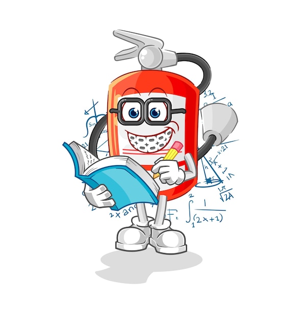 Extinguisher geek cartoon cartoon mascot vector