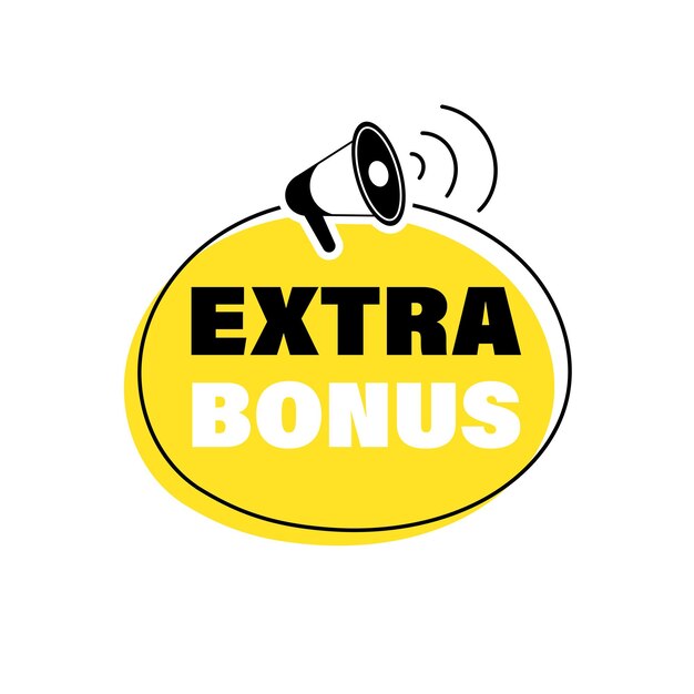 Extra bonus label with loudspeaker Marketing sticker