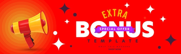 Extra bonus special offer advertisement banner