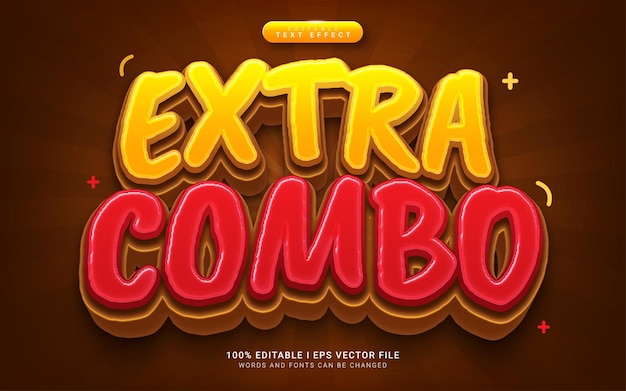 Extra combo cartoon 3d style text effect