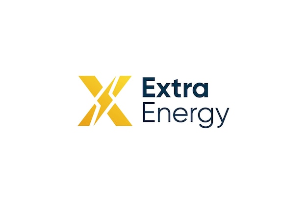 Extra Energy thunderbolt electrical letter x logo design