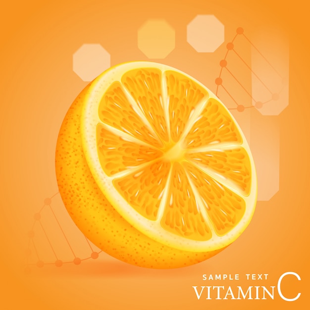 Extract orange vitamin C vector