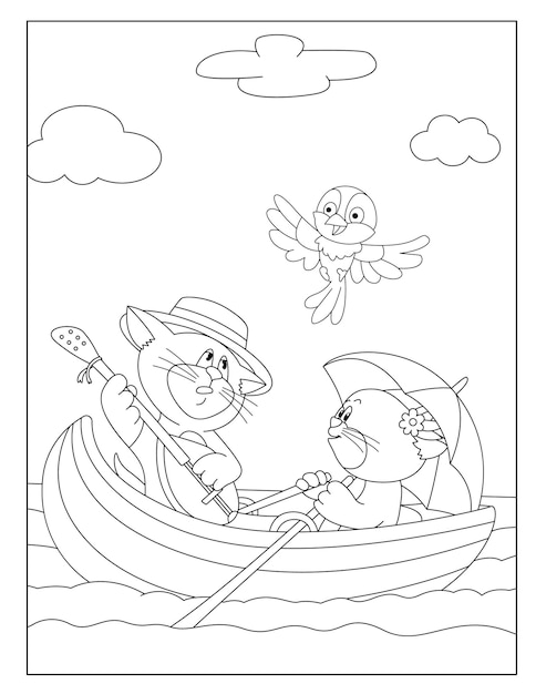 Extraordinarily beautiful cat coloring pages for kids