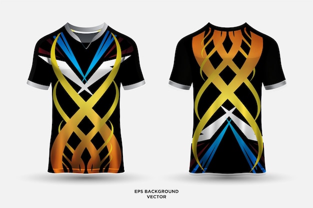 Extraordinary and Fantastic T shirt sports jersey design suitable for racing soccer gaming vector