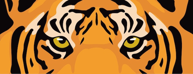 Extreme close up tiger head illustration