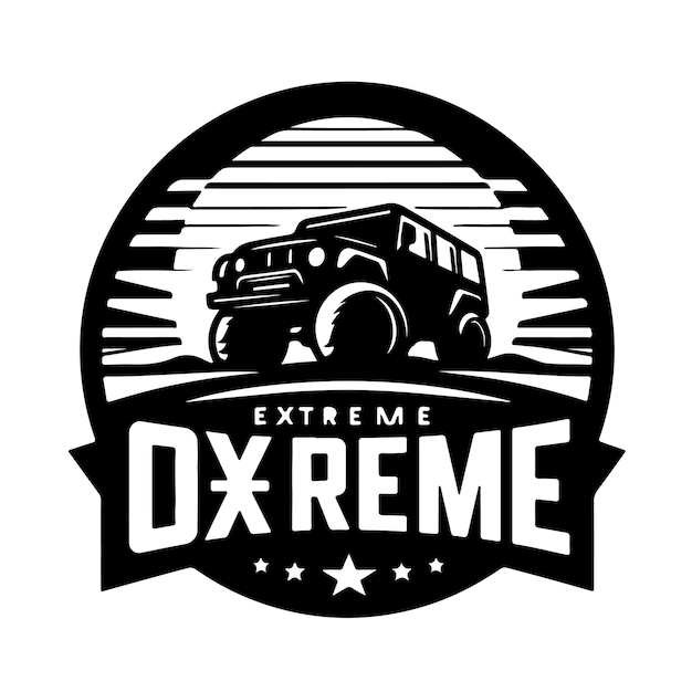 extreme offroad Jeep logo silhouette Offroad SUV car monochrome labels