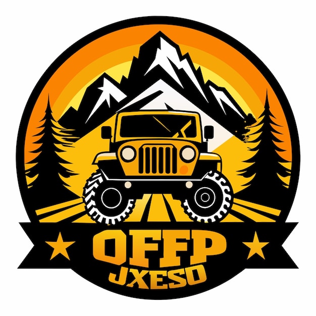 extreme offroad Jeep logo silhouette Offroad SUV car monochrome labels