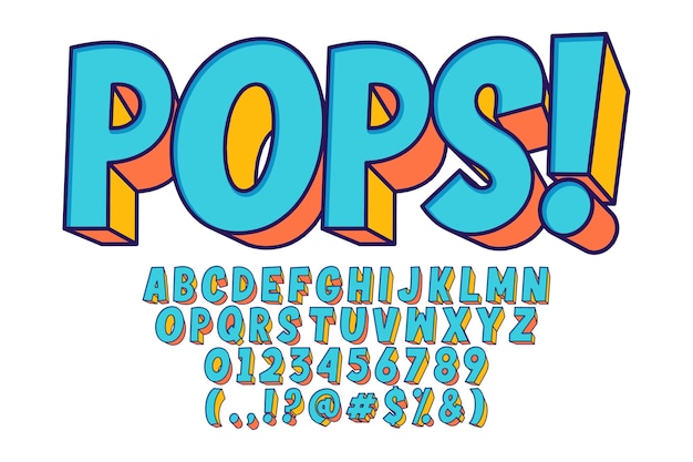 Extrude pop art font and number