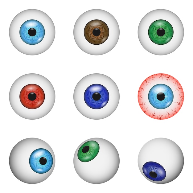 Eye ball anatomy mockup set