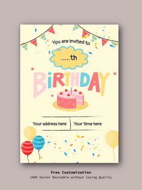 Eye catching birthday banner template vector