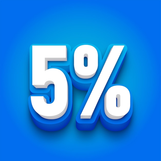 Vector eye catching blue background with 5 percent discount perfect for promotions