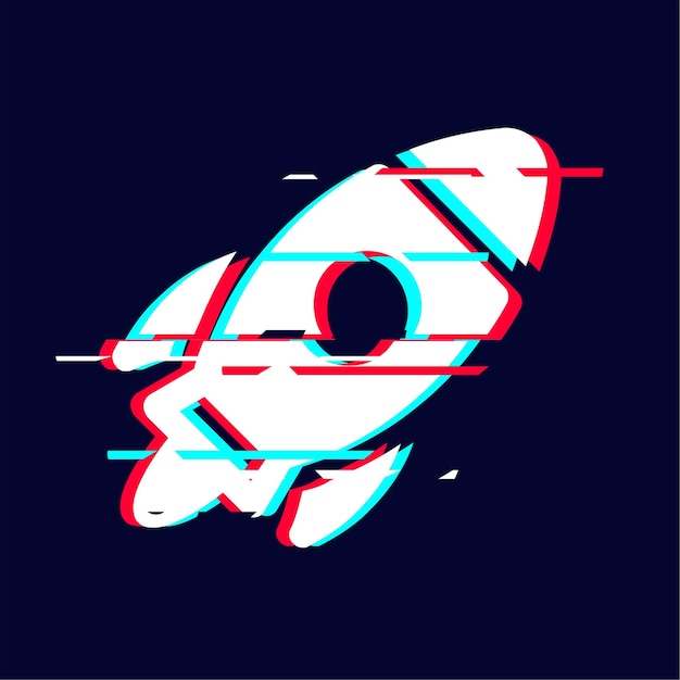 Eye Catching Glitched Rocket Icon