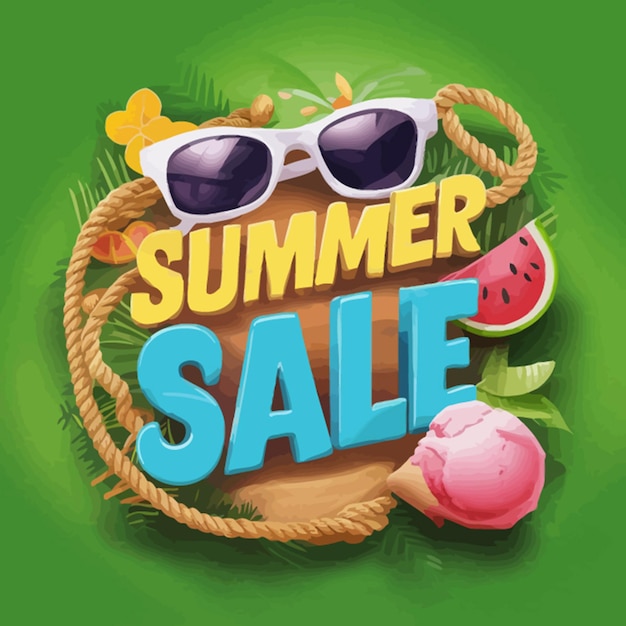 An eye catching vector summer sale poster template