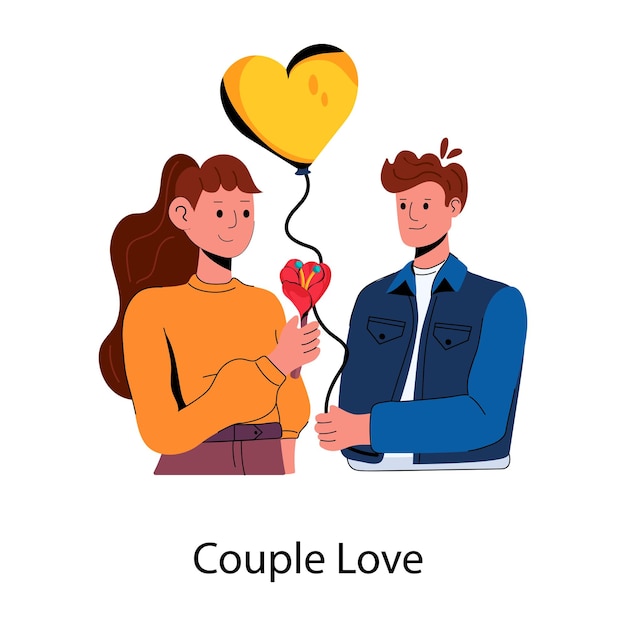 Eye catchy flat icon of couple love