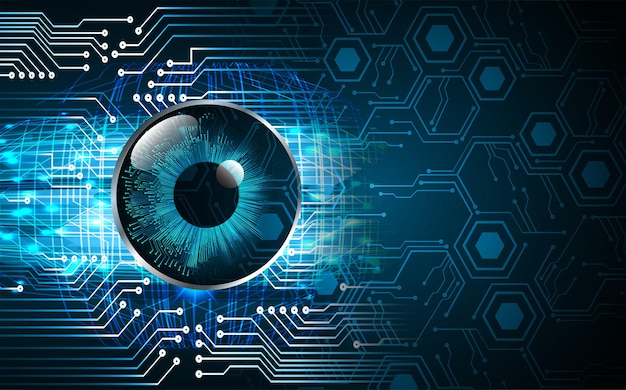 eye cyber circuit future technology concept background