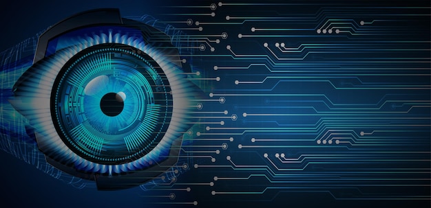 eye cyber circuit future technology concept background