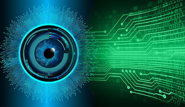 eye cyber circuit future technology concept background