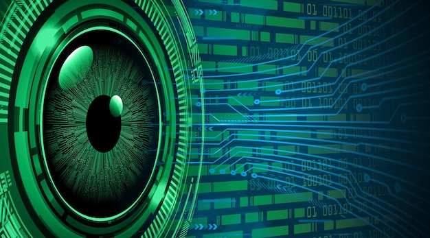 eye cyber circuit future technology concept background