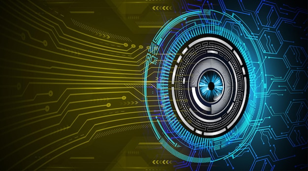 eye cyber circuit future technology concept background