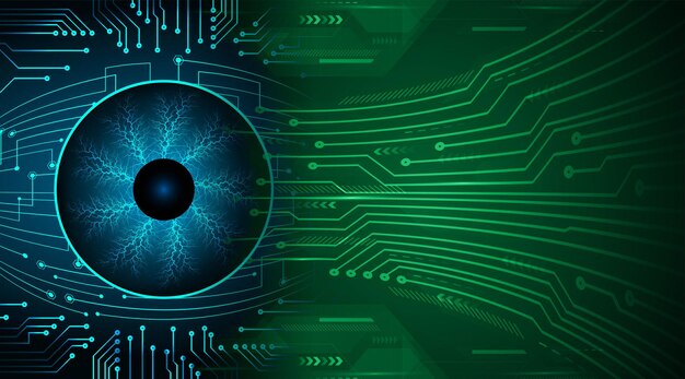 eye cyber circuit future technology concept background