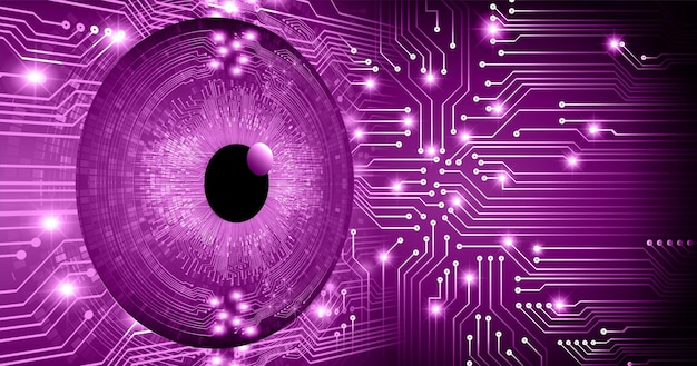 eye cyber circuit future technology concept background