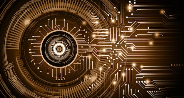 eye cyber circuit future technology concept background