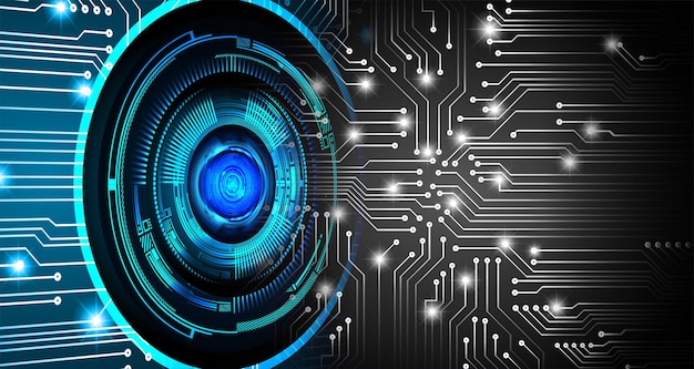 eye cyber circuit future technology concept background