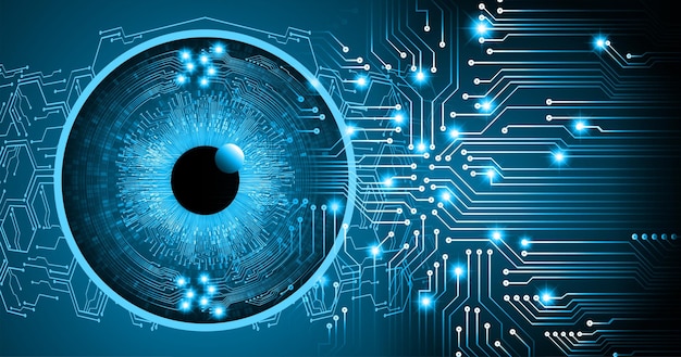 eye cyber circuit future technology concept background