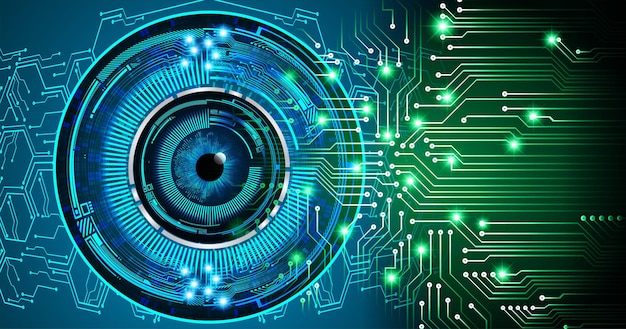 eye cyber circuit future technology concept background