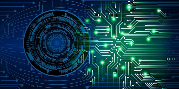 eye cyber circuit future technology concept background