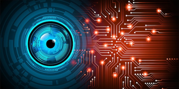 eye cyber circuit future technology concept background