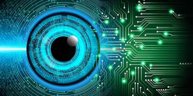 eye cyber circuit future technology concept background