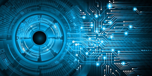 eye cyber circuit future technology concept background