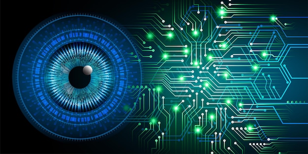 eye cyber circuit future technology concept background