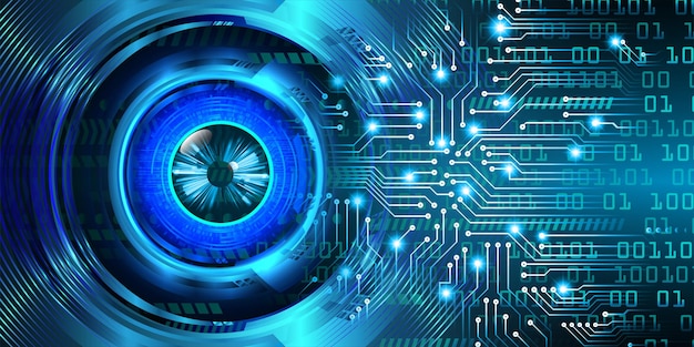 eye cyber circuit future technology concept background