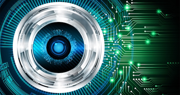 eye cyber circuit future technology concept background