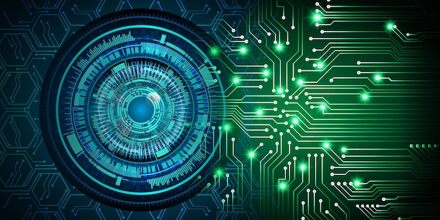 eye cyber circuit future technology concept background