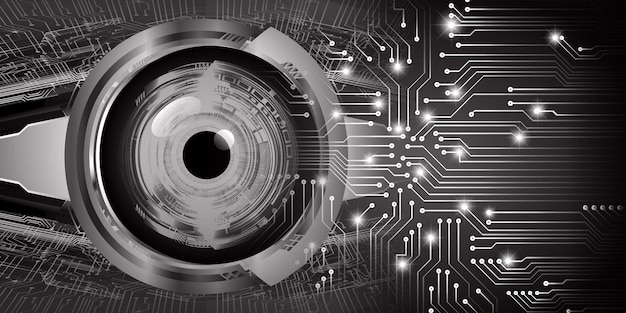 eye cyber circuit future technology concept background