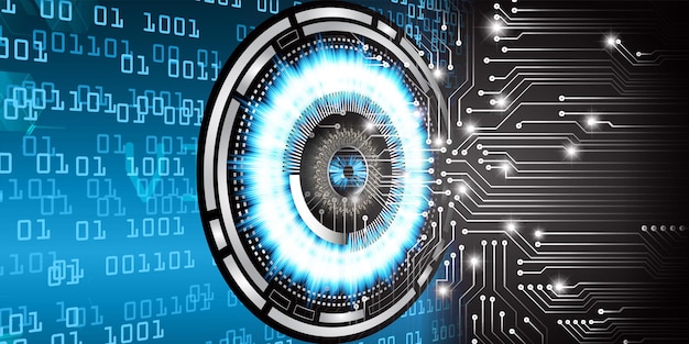 eye cyber circuit future technology concept background