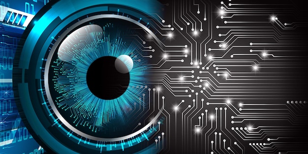 eye cyber circuit future technology concept background