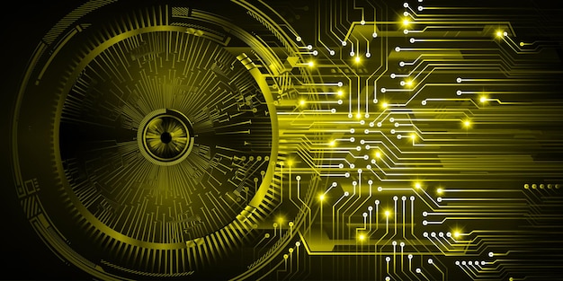 eye cyber circuit future technology concept background