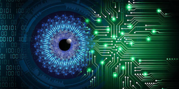 eye cyber circuit future technology concept background