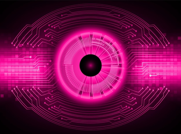 eye cyber circuit future technology concept background