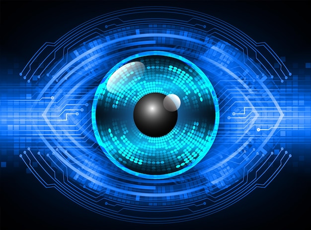 eye cyber circuit future technology concept background