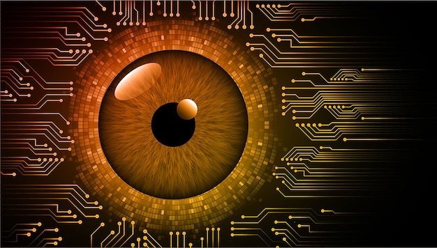 eye cyber circuit future technology concept background